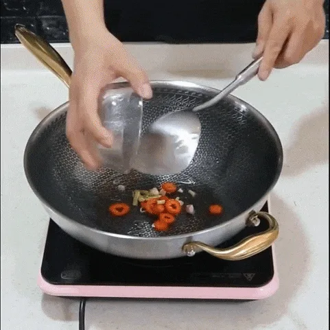 【316不銹鋼雙面屏蜂窩無塗層不沾鍋】正品保障!本土出貨無塗層,不沾鍋蜂巢設計高效聚能,不粘鍋、不生鏽、耐刮耐用,高品質,一鍋能用七八年! - 8