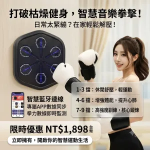holdbody三代智能音樂拳擊機，增加了氣囊+壓力傳感器設計，讓運動更有節奏感。輕松釋放壓力，燃燒脂肪，可承受200公斤的擊打力，藍牙無線連接，讓每一拳都伴著動感旋律，在快樂中開啓運動模式！