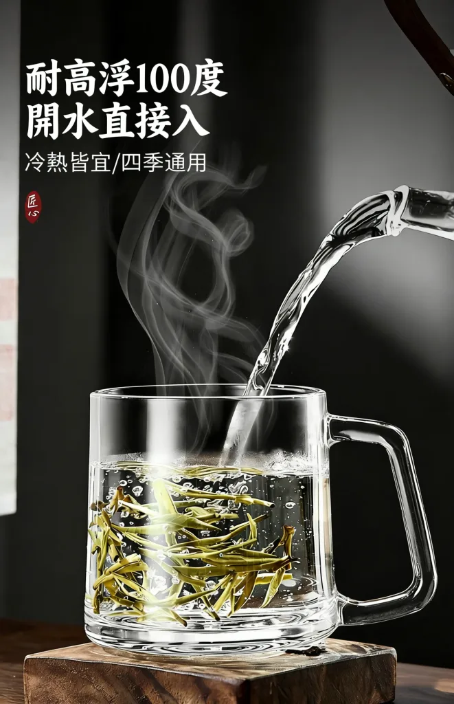 帶蓋泡茶杯加厚耐高溫大容量水晶把杯待客家用男士辦公室喝茶水杯 - 6